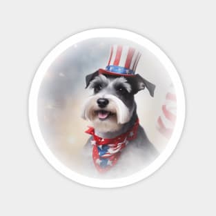 Patriotic Schnauzer Dog Sticker